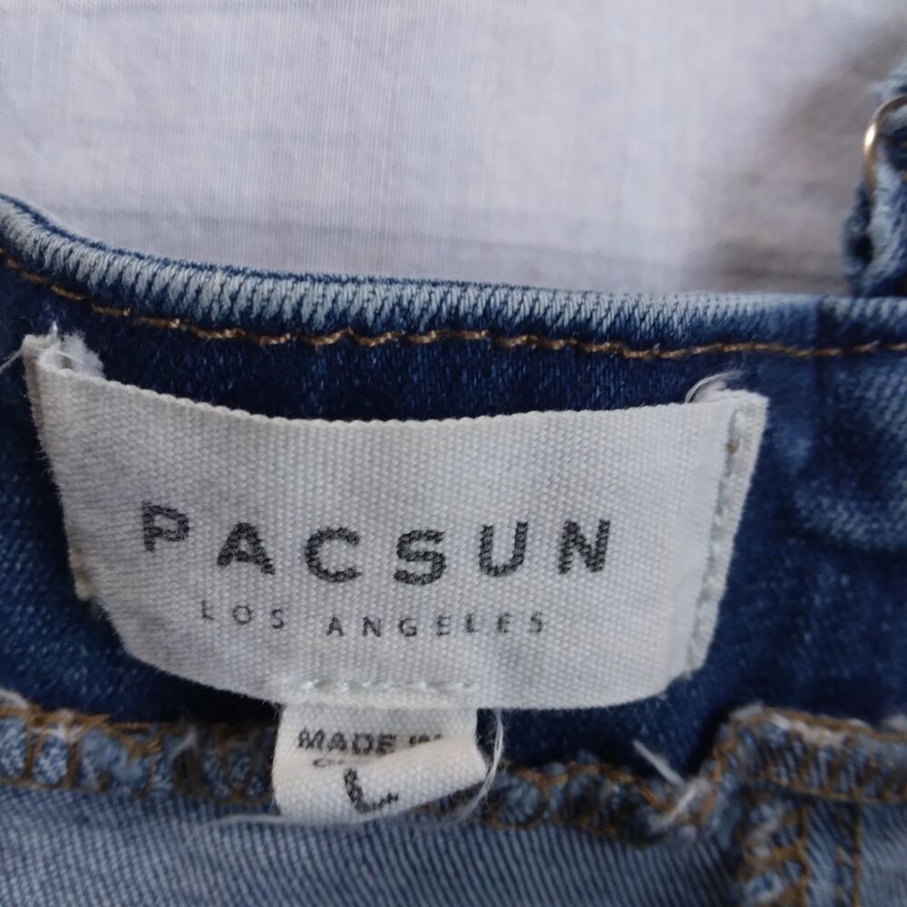 Pacsun Bustier Top Blue Denim Spaghetti Strap Cropped Top Women's Size Large - Picture 4 of 6